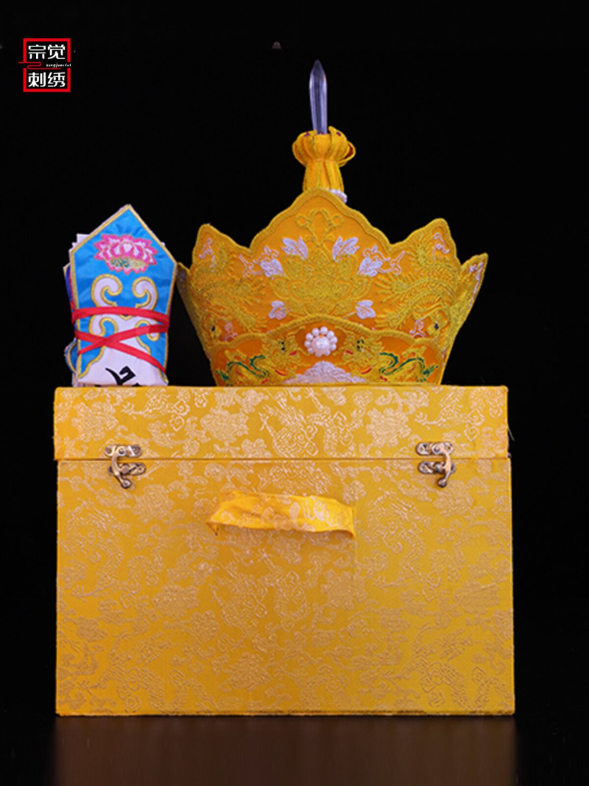 佛堂用品 毗罗帽五唐僧佛帽  冠 毗卢帽僧帽佛法会 法师帽 五佛帽