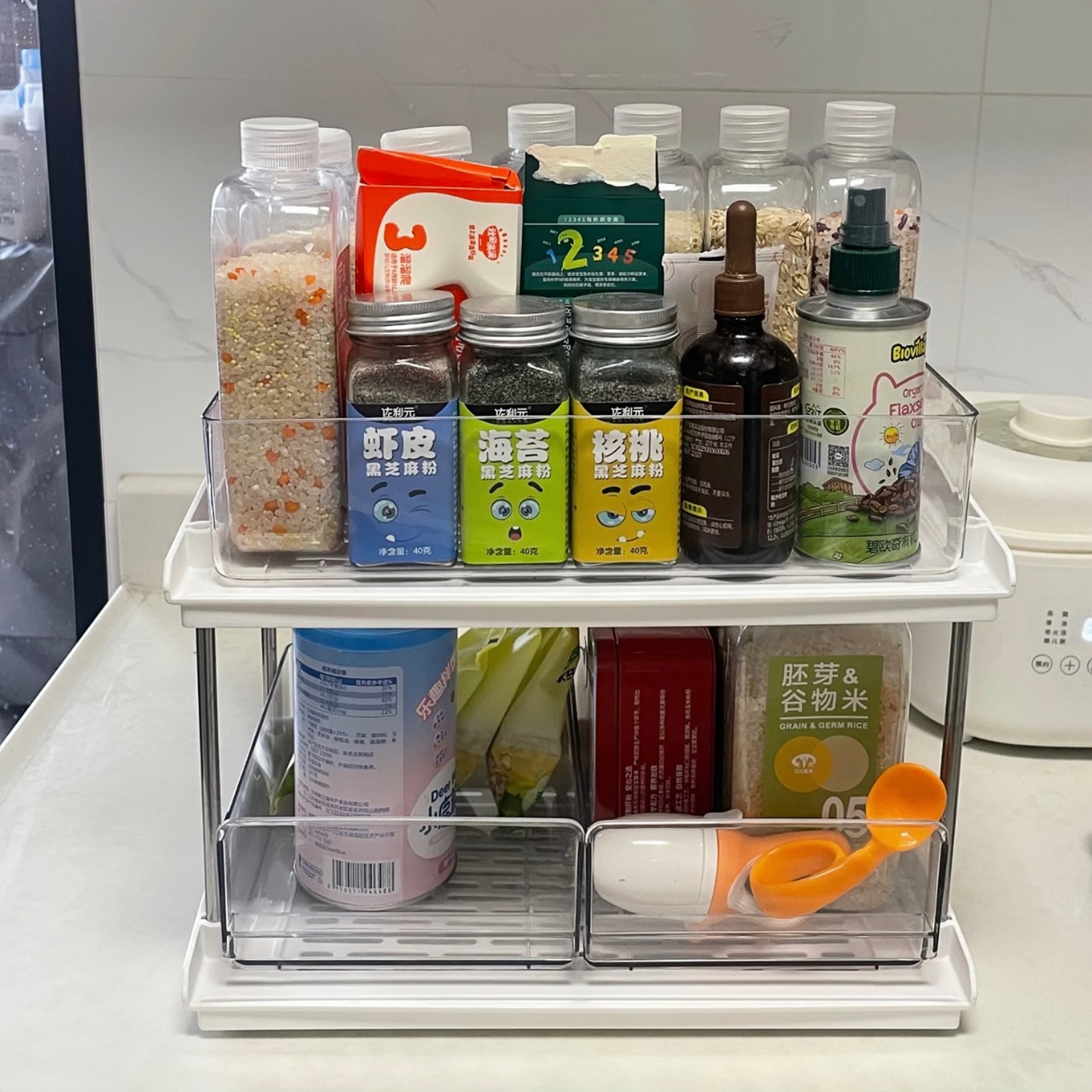 婴儿辅食工具收纳盒喂 养台收纳柜奶瓶置物架宝宝餐具沥水架收纳