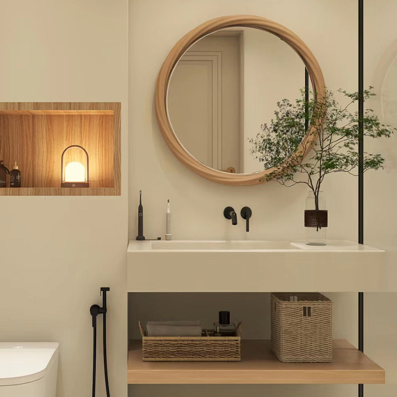 美式复古卫生间洗漱镜子酒店桌面化妆镜智能发光浴室镜墙面装饰镜