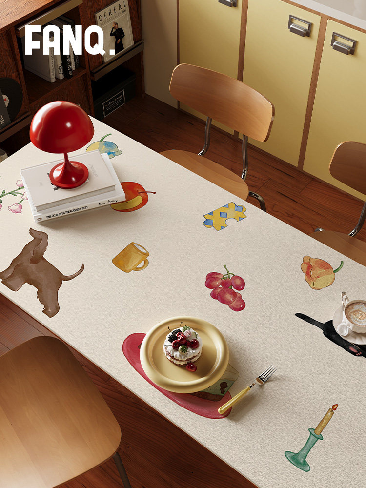 覆古家居高端餐桌垫办公桌桌面保护垫皮革防水免洗可擦拭咖啡桌垫