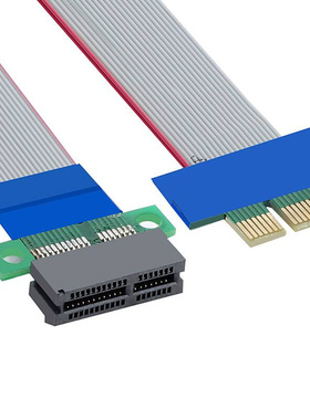 PCIE延长线PCI-E转接软排线X1y转16X显卡4X转8X增高卡PCI公对母2.