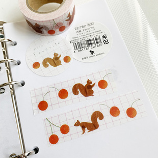 分装胶带 日本进口 表现社 西淑 新款 松鼠 面包和纸胶带手账胶带