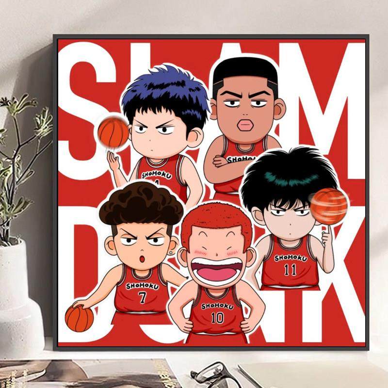 可爱卡通钻石画2024新款灌篮高手5d点贴钻十字绣客厅儿童卧室满钻,居家布艺,钻石绣,淘宝优惠券,粉丝福利购,淘宝优惠卷