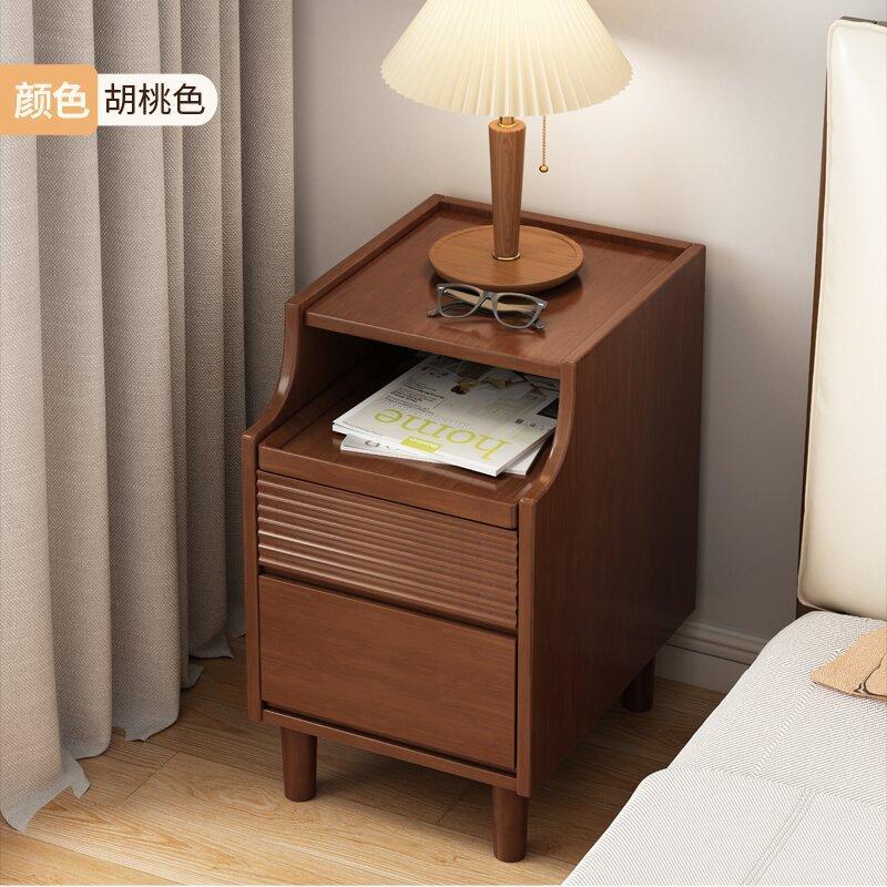 全实木迷你小型极窄卧室夹缝储物收纳现代简约中古风30厘米床头柜