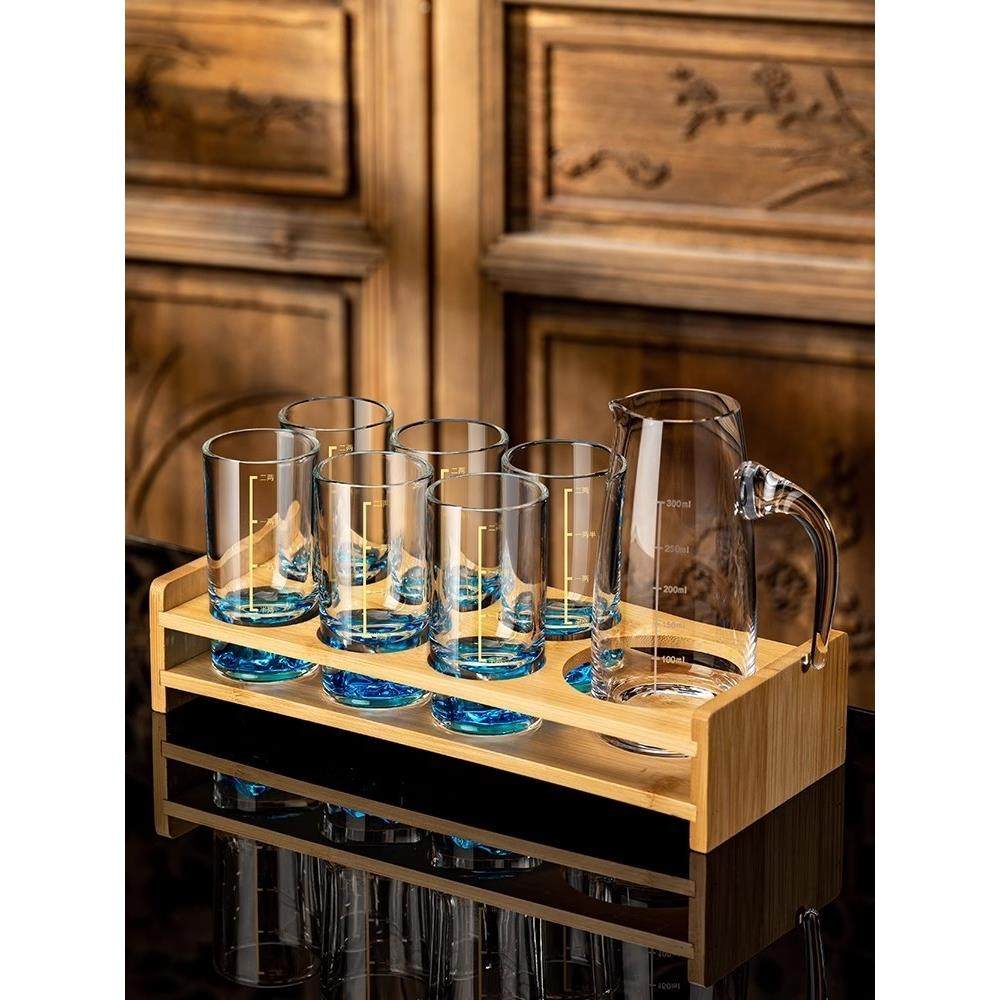 蓝山白酒杯2二两家用套装轻奢高档分酒器刻度一两水晶玻璃酒具盅,餐饮具,白酒杯,淘宝优惠券,粉丝福利购,淘宝优惠卷