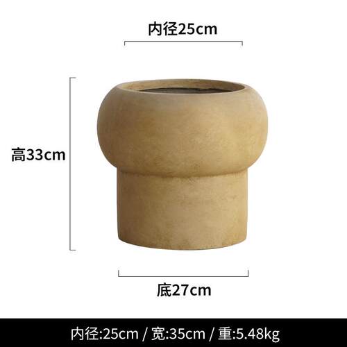 简约蘑菇水泥花盆创意室内落地花器大型客厅阳台绿植盆栽装饰摆设