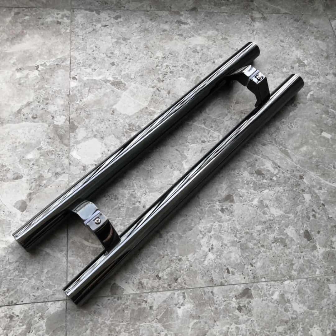 有框玻璃门拉手不锈钢钛脚玫瑰金黑斜金木门把手拐角推拉大门拉手