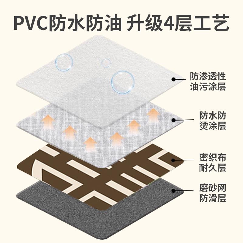 新中式桌布防油防水桌垫轻奢高级感PVC桌面垫隔热餐桌茶几垫台布