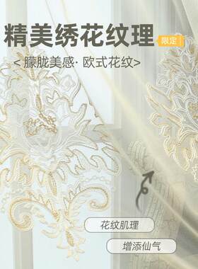 装饰绣花便宜窗纱透光白纱帘简约现代窗帘沙客厅卧室飘窗阳台成品