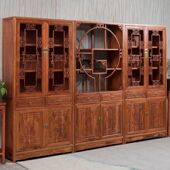 实木书柜中式 榆木多宝阁文件架摆件架仿古成列架隔断书橱组合书架