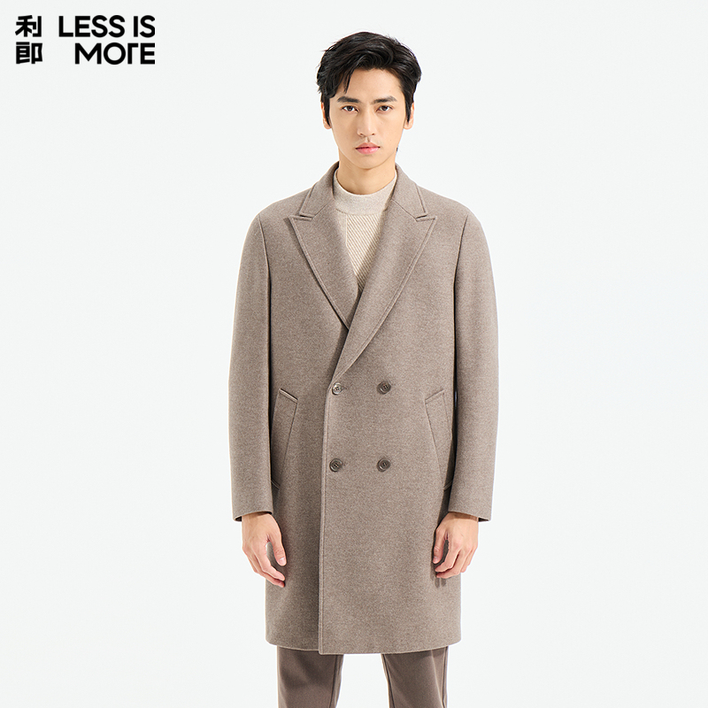 【商场同款】利郎奥莱毛呢外套2025青年商务冬季新款休闲保暖大衣
