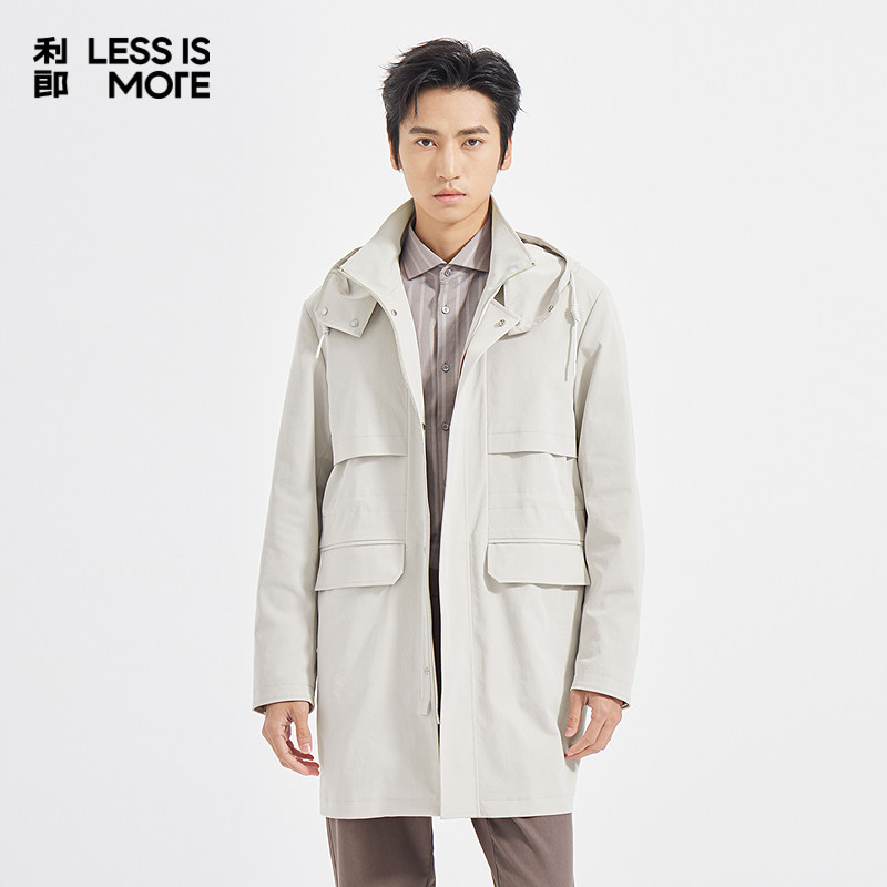 【化纤面料】利郎奥莱风衣2026春季新款商务休闲弹力风衣外套男士