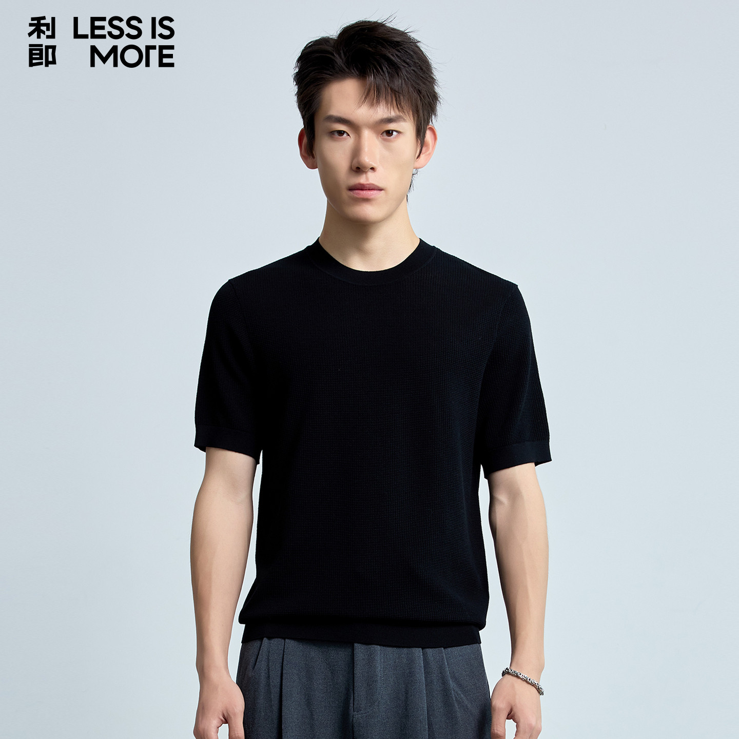 【绵羊毛】利郎奥莱短袖t恤衫2026年夏季新款时尚休闲圆领短t男