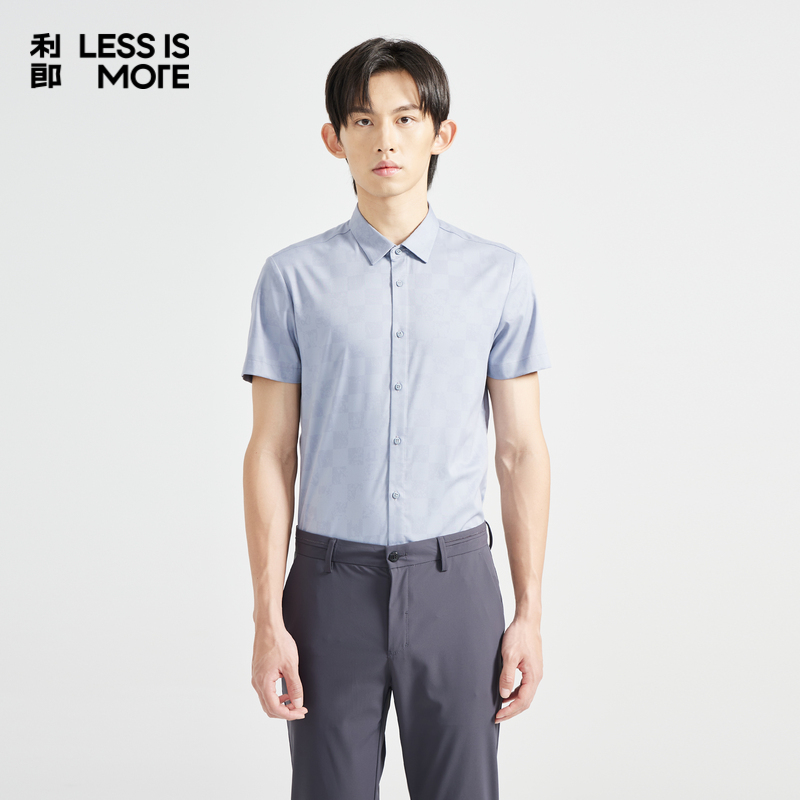 【商场同款】利郎青年商务短袖衬衫男2025夏季休闲衬衣男Q4XXC002