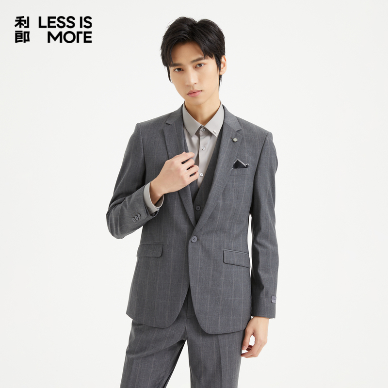 【沉稳时尚】利郎奥莱西服男2025秋季新款休闲西装两件套Q4QXF71