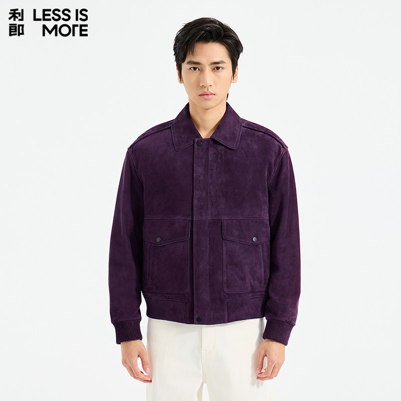 【商场同款】利郎奥莱真皮皮衣2025青年商务冬新款季男士轻奢外套