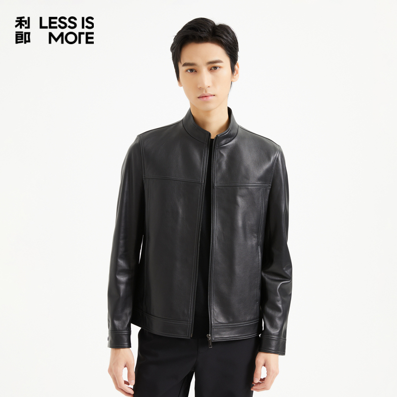 【立领设计】利郎奥莱真皮皮衣男2025秋冬季新款轻奢外套Q4QZP007