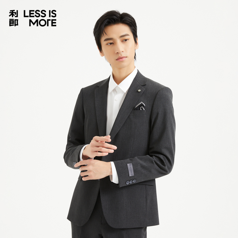 【双线格纹色纺】利郎奥莱西服套装2025秋新款两件套时尚修身西装