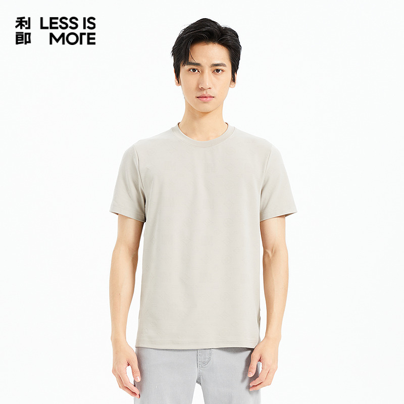 【提花设计】利郎奥莱短袖t恤男2025夏新款轻薄透气上衣Q5XTX305