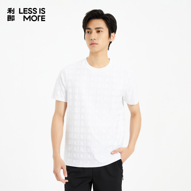 【提花面料】利郎奥莱短袖t恤男2025夏新款轻薄透气上衣Q5XTX608
