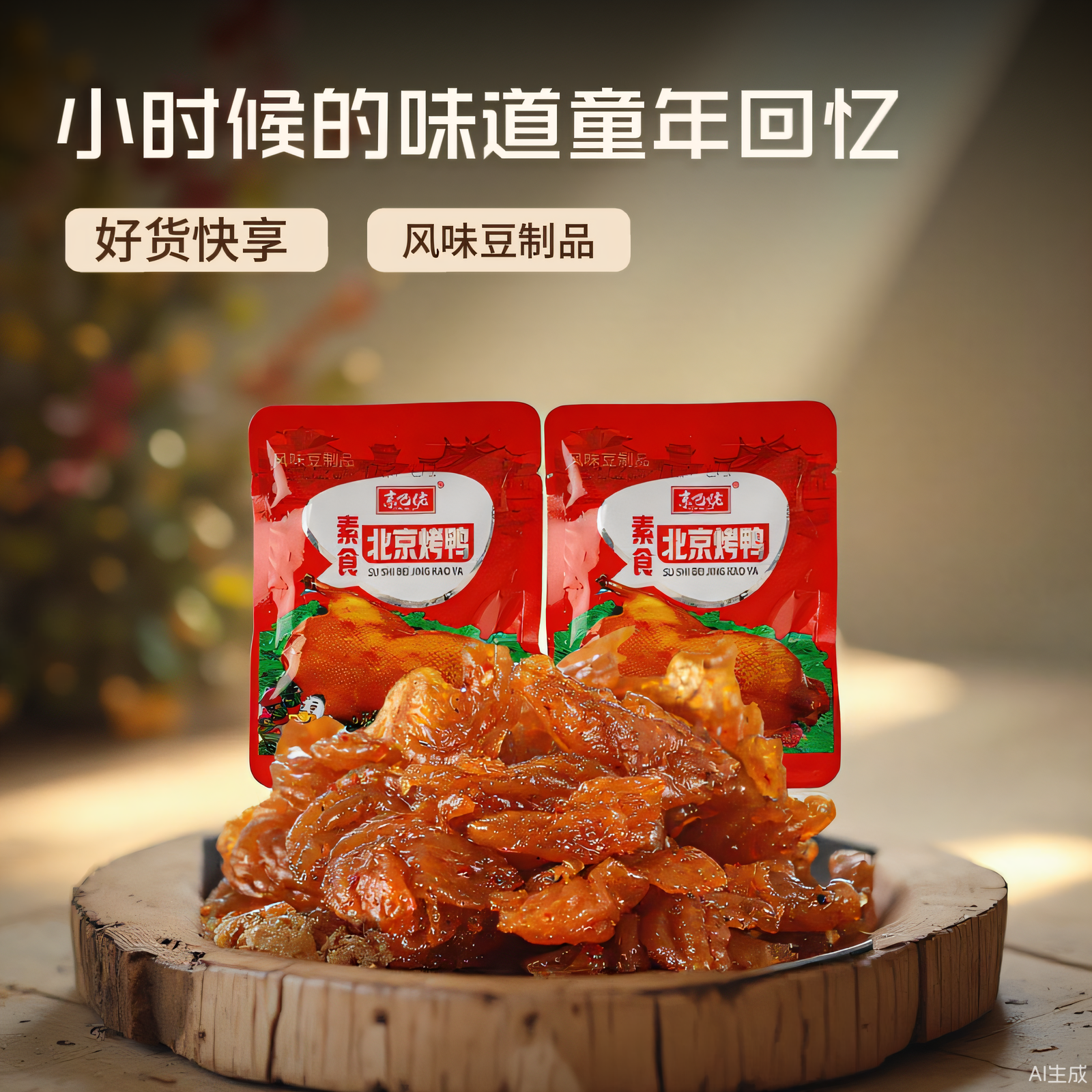 北京烤鸭素食儿时校园怀旧甜辣素肉豆干解馋小零食小吃休闲食品