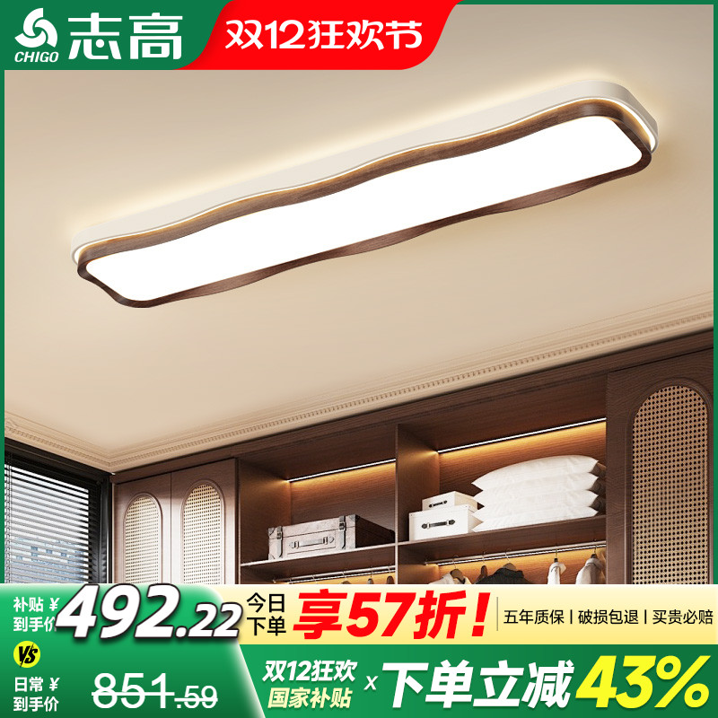 现代简约LED吸顶灯薄荷绿波浪