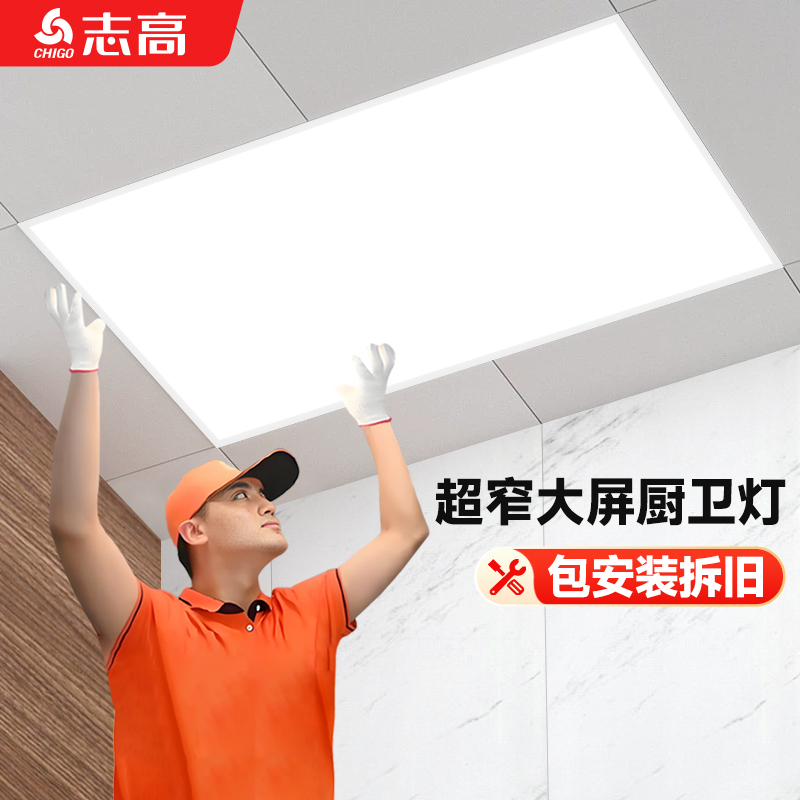 志高高亮光源超窄边框集成吊顶灯