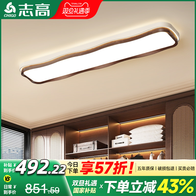 现代简约LED吸顶灯薄荷绿波浪