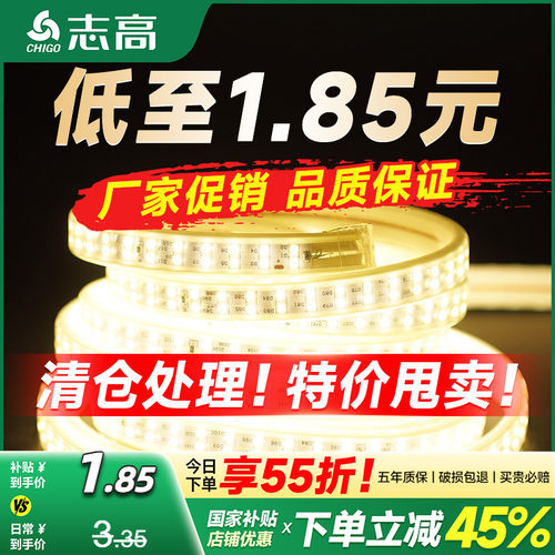 志高LED灯带双排超亮防水软胶灯