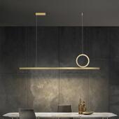 北欧极简餐厅吊灯全铜一字长条吧台灯1.6米简约现代全光谱1.4吊灯