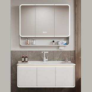 圆弧美妆镜浴室柜加厚蜂窝铝陶瓷一体盆卫生间洗漱台洗手脸盆组合