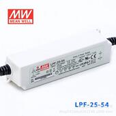 明纬LPF 25恒流型 恒压型防水LED照明电源25W12V24V30V36VPFC塑壳