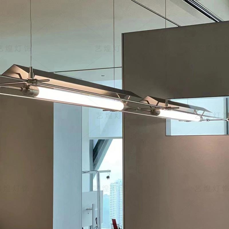 现代极简马扎吊灯工业风艺术创意设计师餐厅灯办公前台长条装饰灯