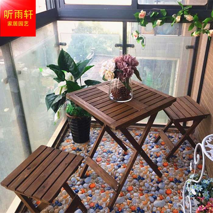 9U简约户外实木折叠桌椅组合套装咖啡店休闲烧烤便携式餐桌饭桌阳
