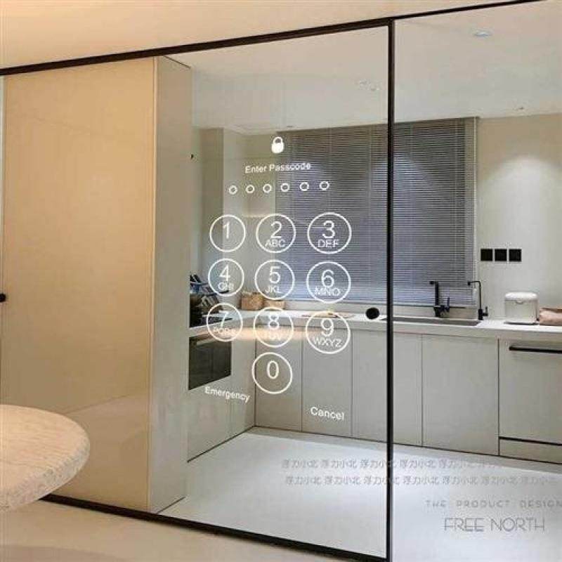 个性输入密码贴纸 厨房推拉门玻璃墙贴纸解锁密码店门口装饰防撞