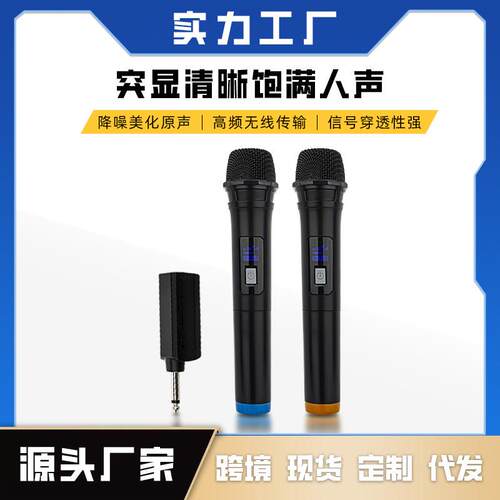 WEISRE2.4G无线麦克户外唱歌声卡直播音响K歌一拖二话筒K歌专用