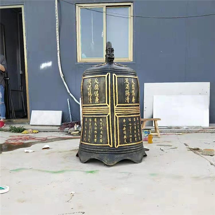 警钟长鸣雕塑玻璃钢树脂仿铜禁毒廉政文化法制大型户外装饰钟摆件