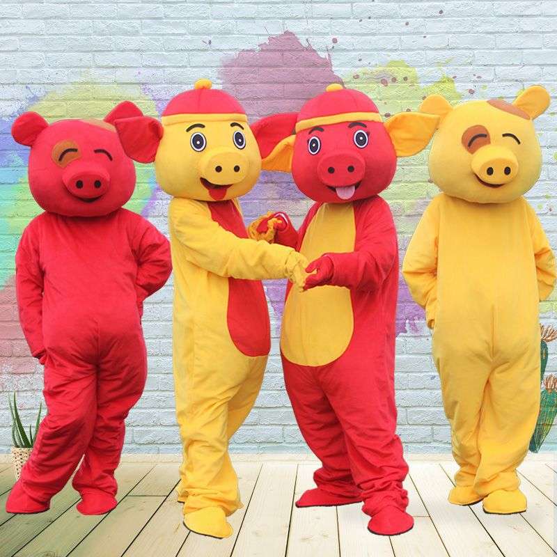 猪卡通人偶服装动漫人物玩偶头套公仔成人穿衣服发传单表演道具服