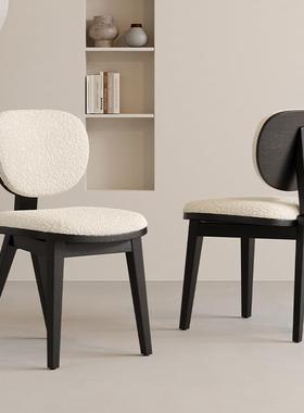 意式实木餐椅家用北欧设计师真皮白蜡木椅子现代简约小户型靠背椅