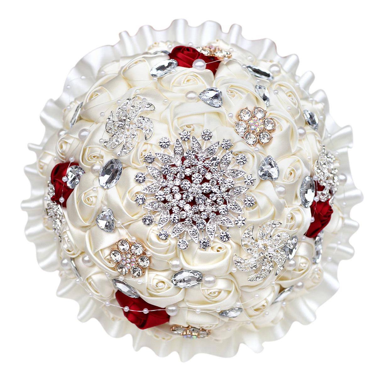 wifelai手捧花婚礼水钻花饰品新娘手捧花满钻奶手捧花18厘米PL001