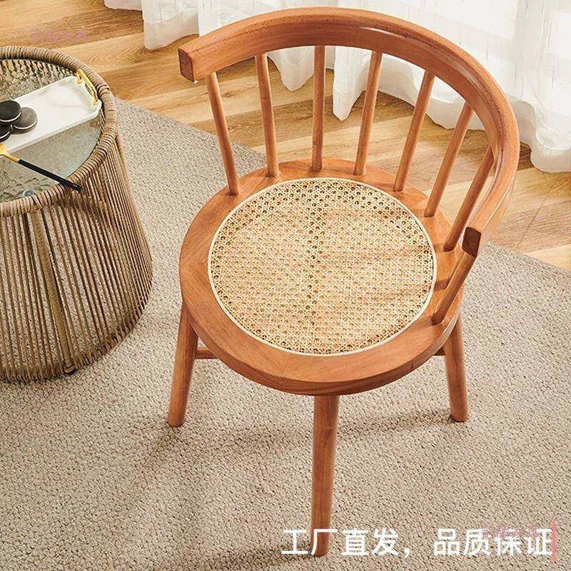简约实木温莎椅子复古藤编家用北欧靠背餐椅阳台休闲化妆公主圈椅,电子/电工,接线端子,淘宝优惠券,粉丝福利购,淘宝优惠卷