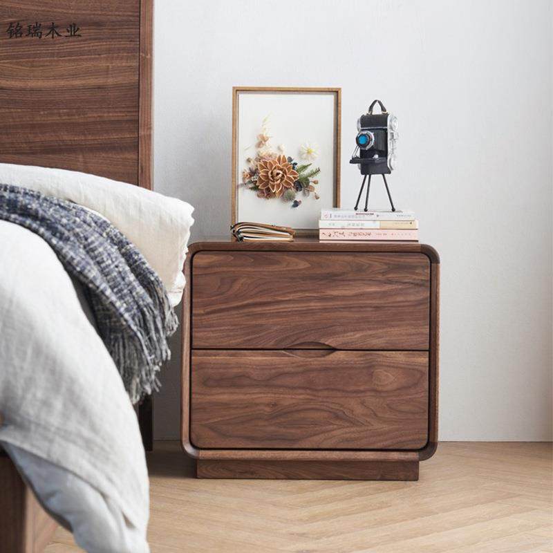 北欧黑胡桃木全实木床头柜简约现代床边柜轻奢卧室收纳储物柜家具,电子/电工,接线端子,淘宝优惠券,粉丝福利购,淘宝优惠卷