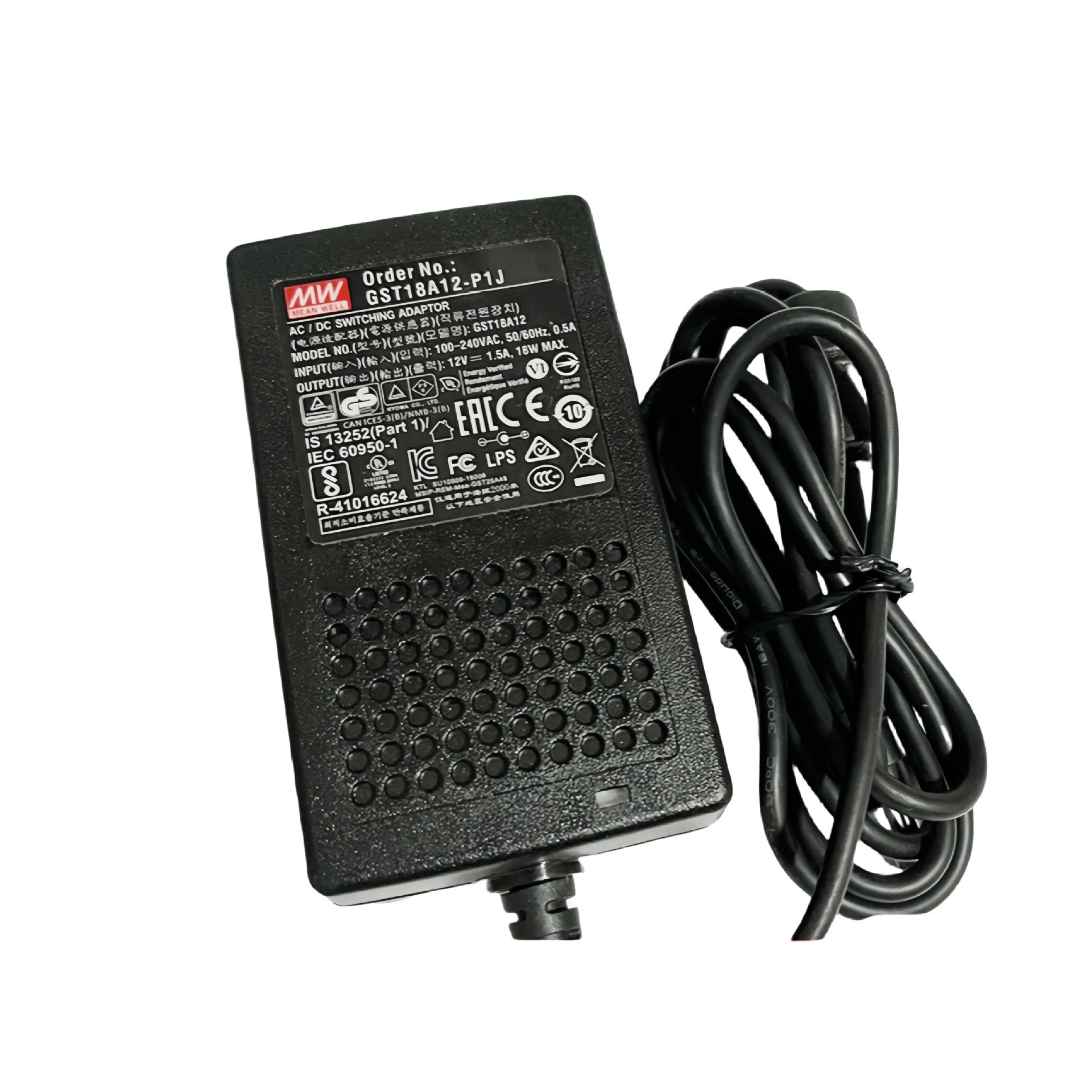 明纬电源GST18A09-P1JAC-DC高信赖性绿色工业用18W适配器