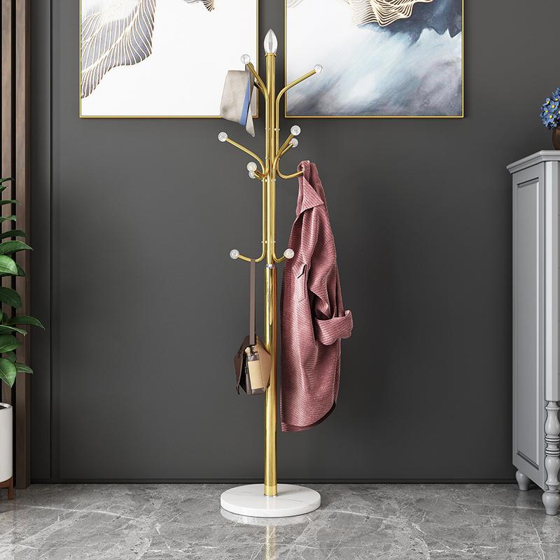 大理石衣帽架落地简易衣服卧室家用简约现代铁艺挂衣架子