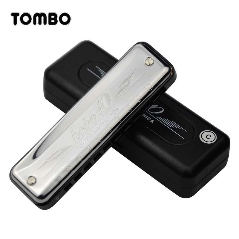 TOMBO通宝口琴6610hope10布鲁斯口琴10孔全音阶演奏吹奏乐器