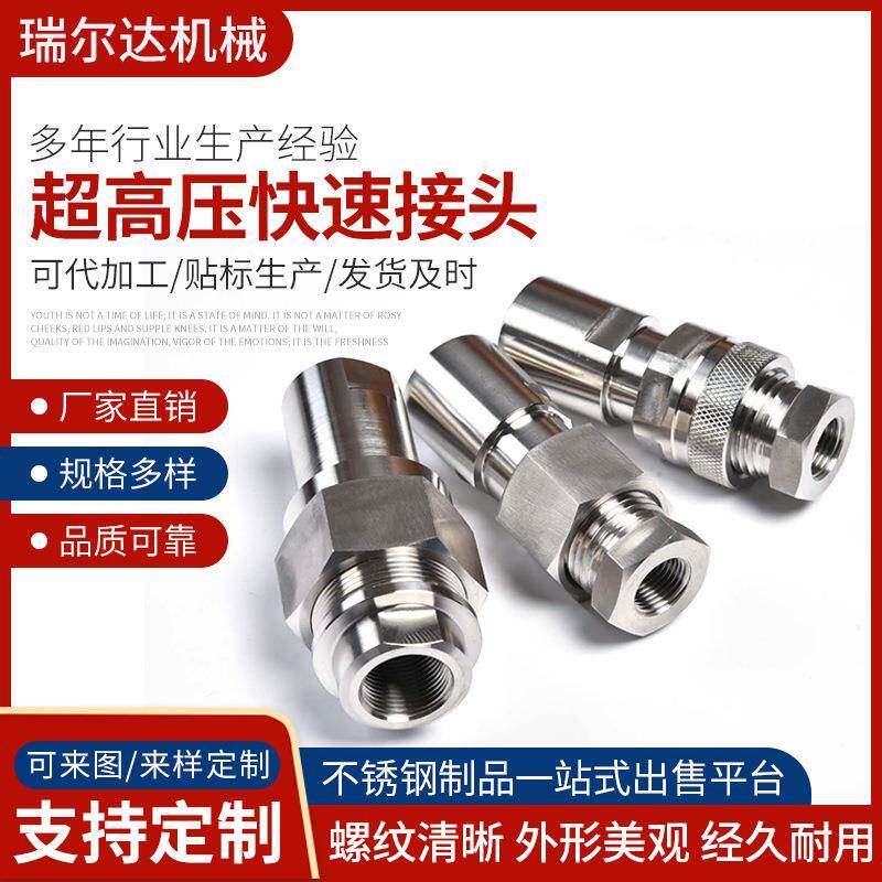 高压快速接头不锈钢开闭式自封内螺纹防锈腐蚀耐高温油管高压接头