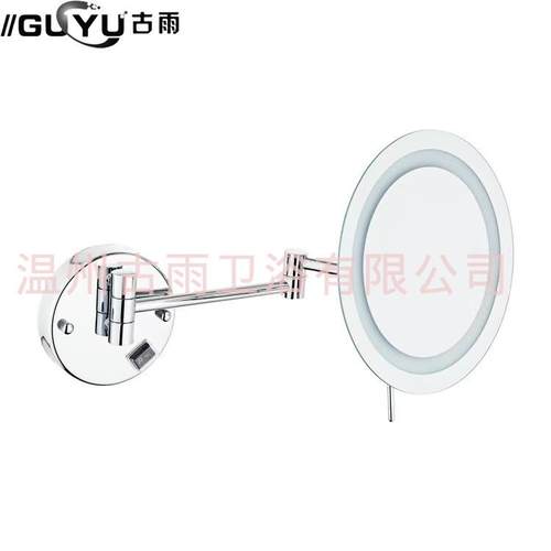 酒店专业带灯不锈钢美容镜led无框轻便化妆镜D制壁挂式折叠镜子
