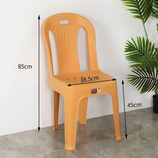 加厚塑料靠背椅成人客厅家用矮茶几靠椅餐椅结实餐厅皮纹凳子