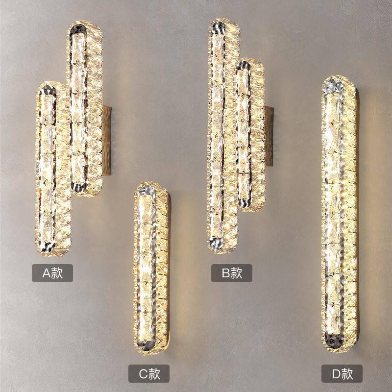 水晶壁灯后现代简约客厅电视背创意高档奢过道灯极简卧室床头灯具