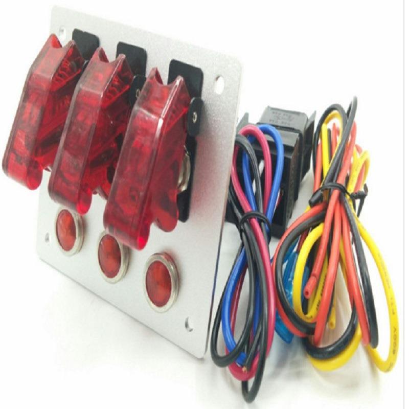 汽摩及配件改装面板开关DC12V3位带LED指示灯赛车点火系统